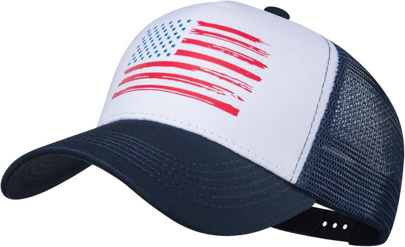VIONLAN Baseball Cap, American Flag Trucker Hat for Men Women, Breathable Adjustable Fit Outdoor Mesh Snapback Hats - Image 1